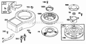 Blower HsgFlywheel Screens Diagram and Parts List for 28F707-0298-01  Briggs and Stratton Engine